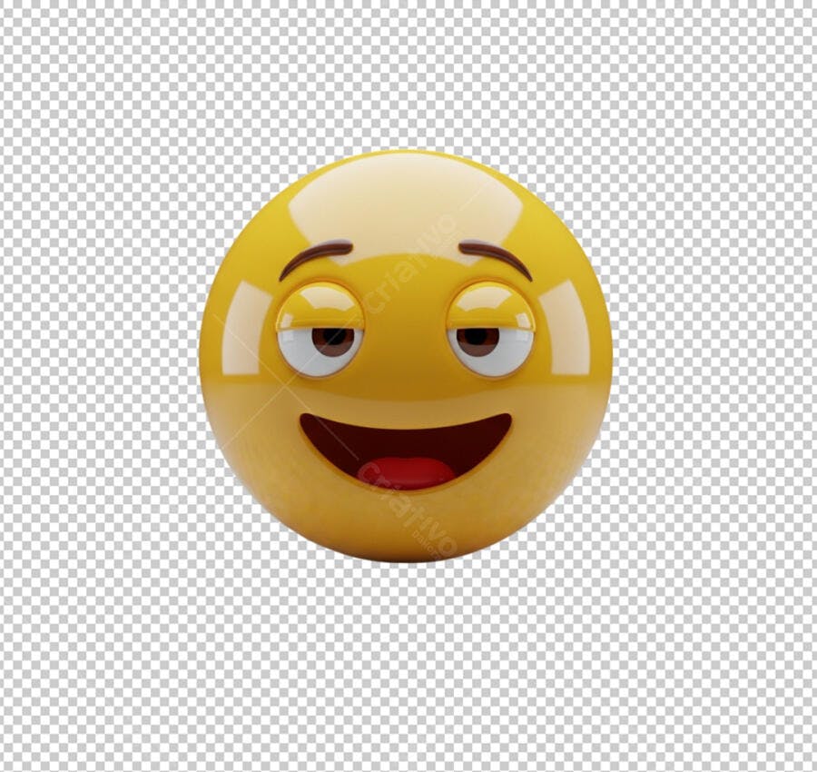 Emoji Relaxado Sonolento 3D PNG Transparente