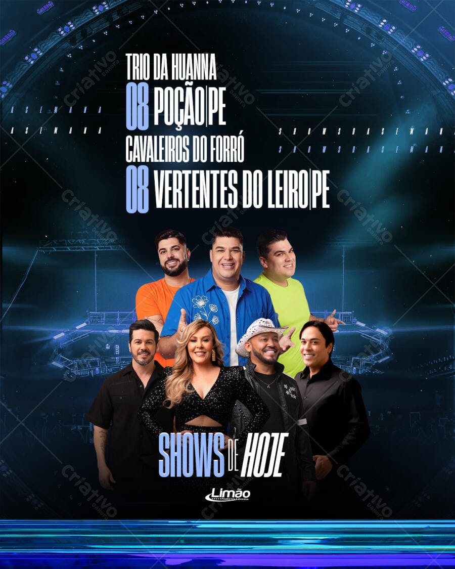 Flyer Shows de Hoje Forró Evento Musical PSD Editável