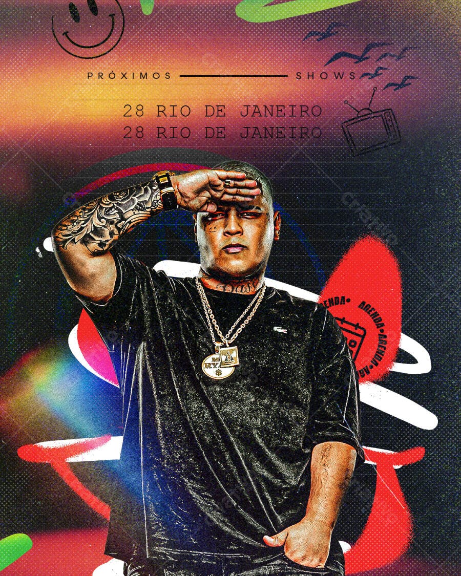 Flyer Show de Música Urbana PSD Editável