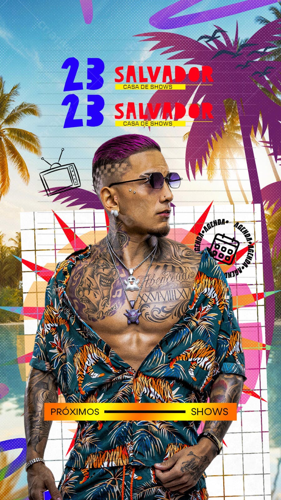 Story Instagram Evento Balada Verão PSD Editável