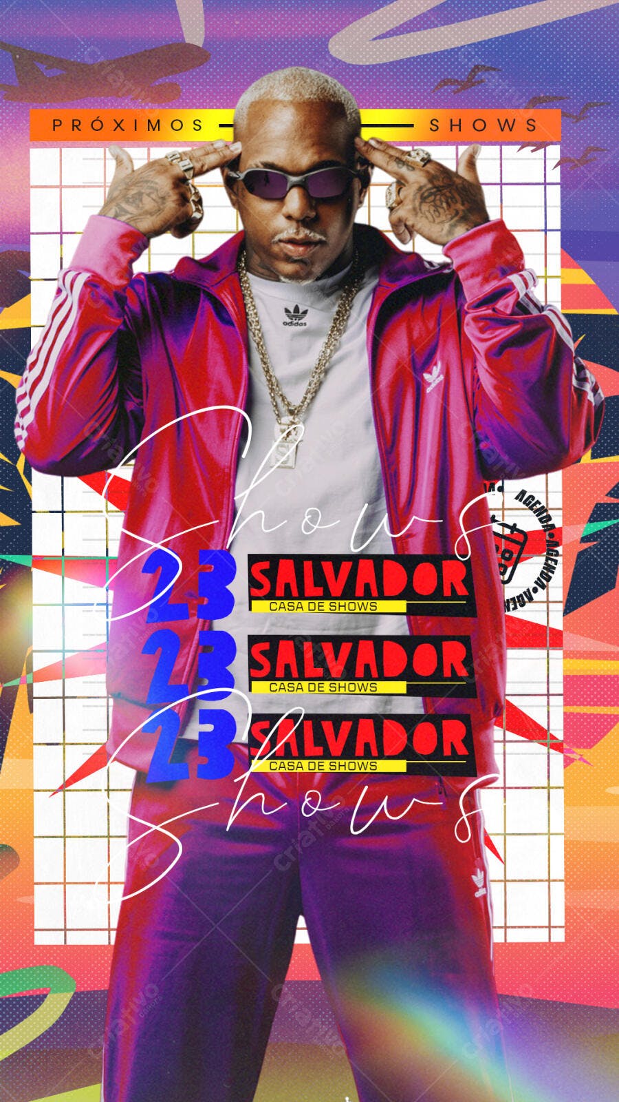Post Instagram Próximos Shows Salvador PSD Editável