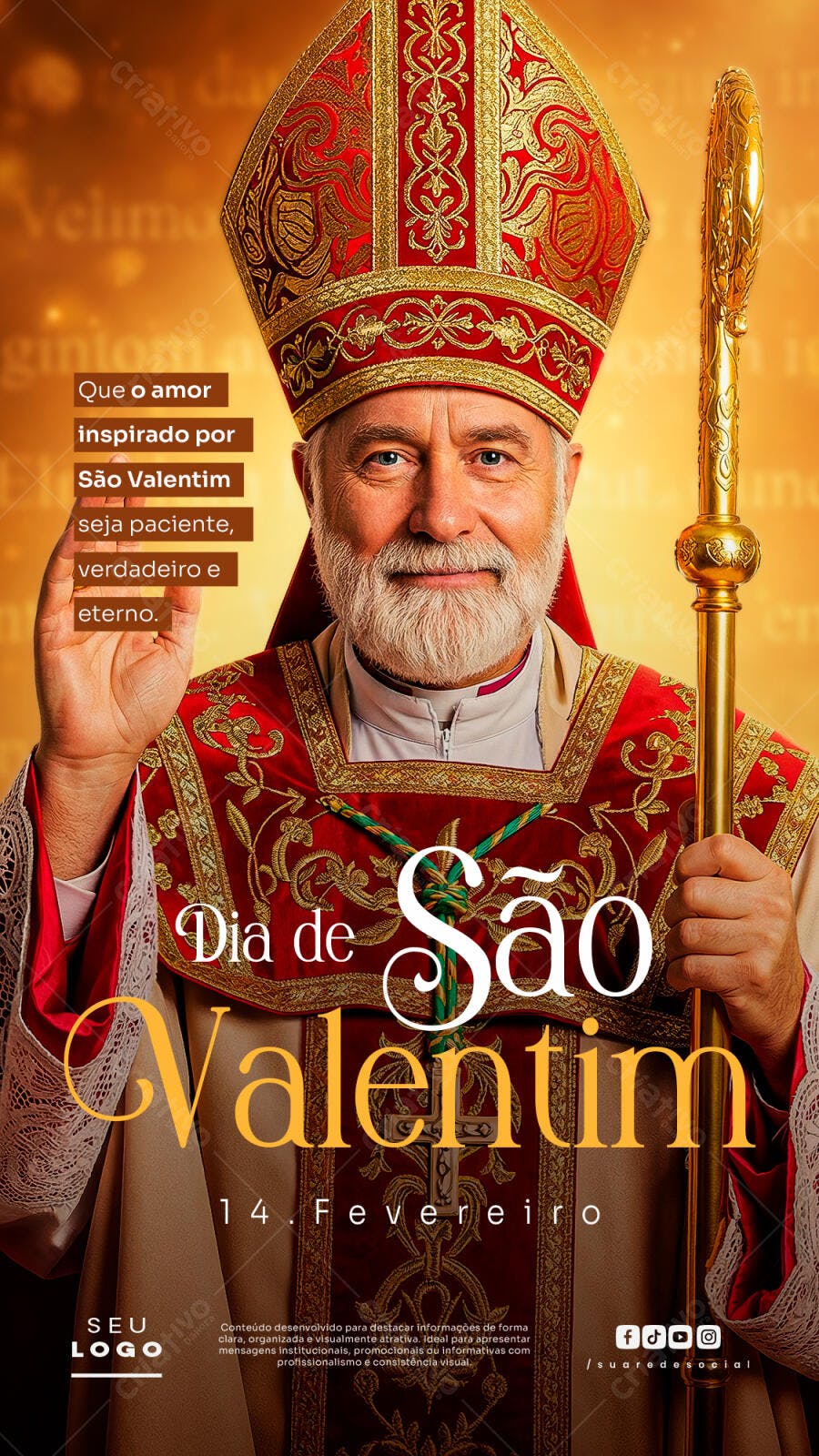 Story Dia de São Valentim 14 de Fevereiro PSD Editável