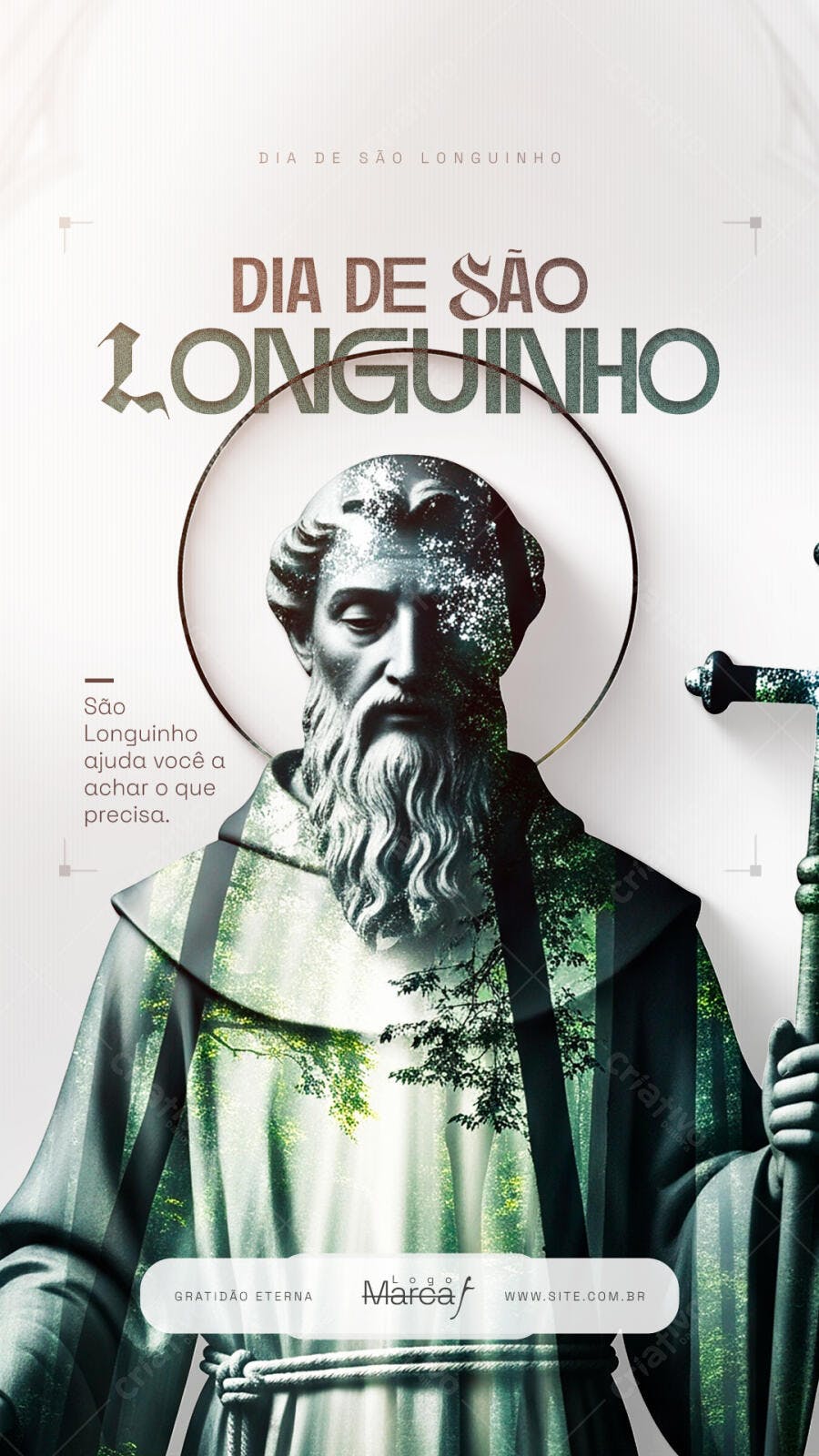 Post Instagram Dia de São Longuinho PSD Editável