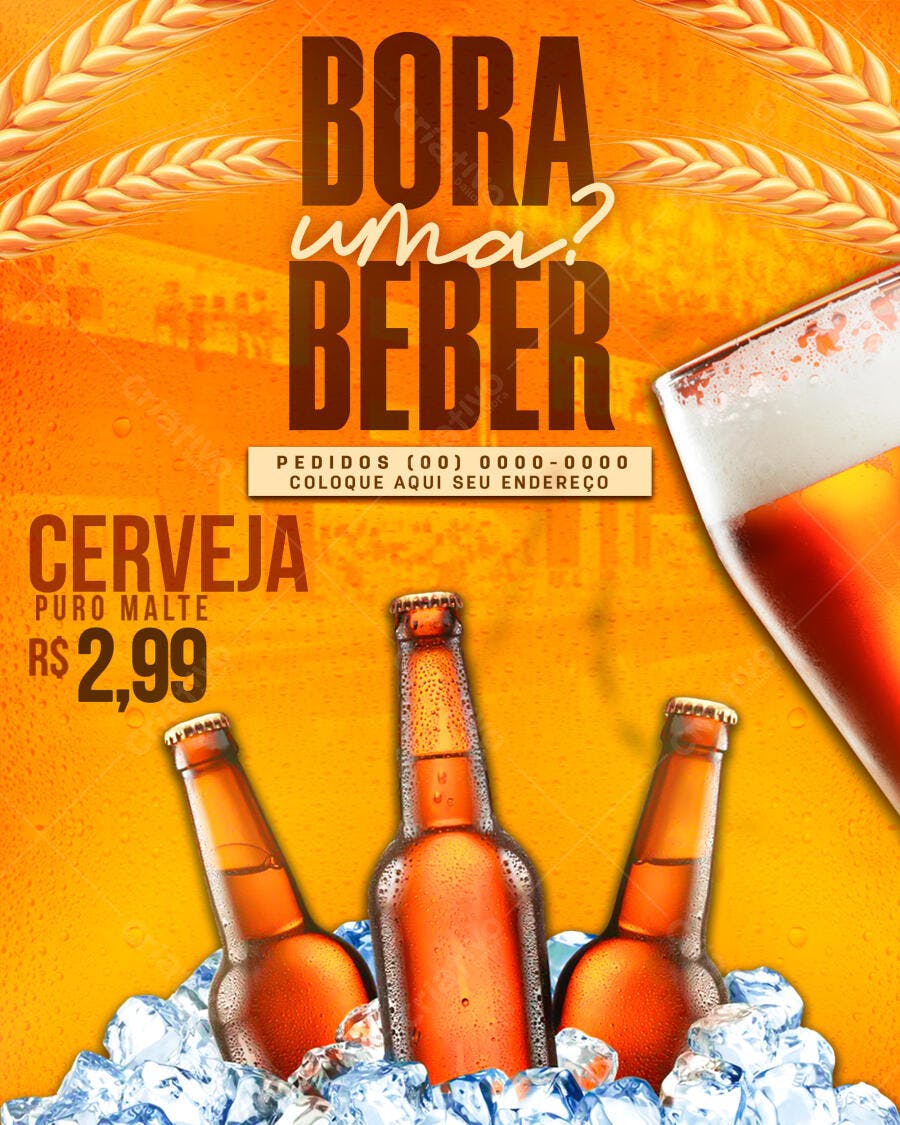 Post Instagram Cerveja Puro Malte Promoção PSD Editável