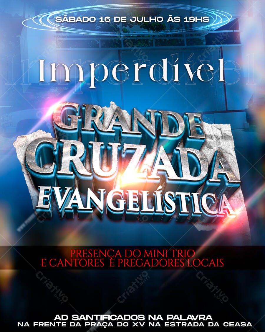 Flyer Grande Cruzada Evangelística Igreja PSD Editável
