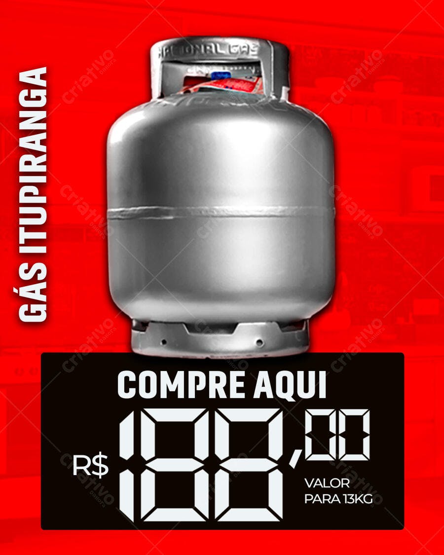 Post Instagram Gás Cozinha Promoção PSD Editável