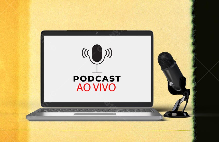 Post Podcast Ao Vivo Digital PSD Editável