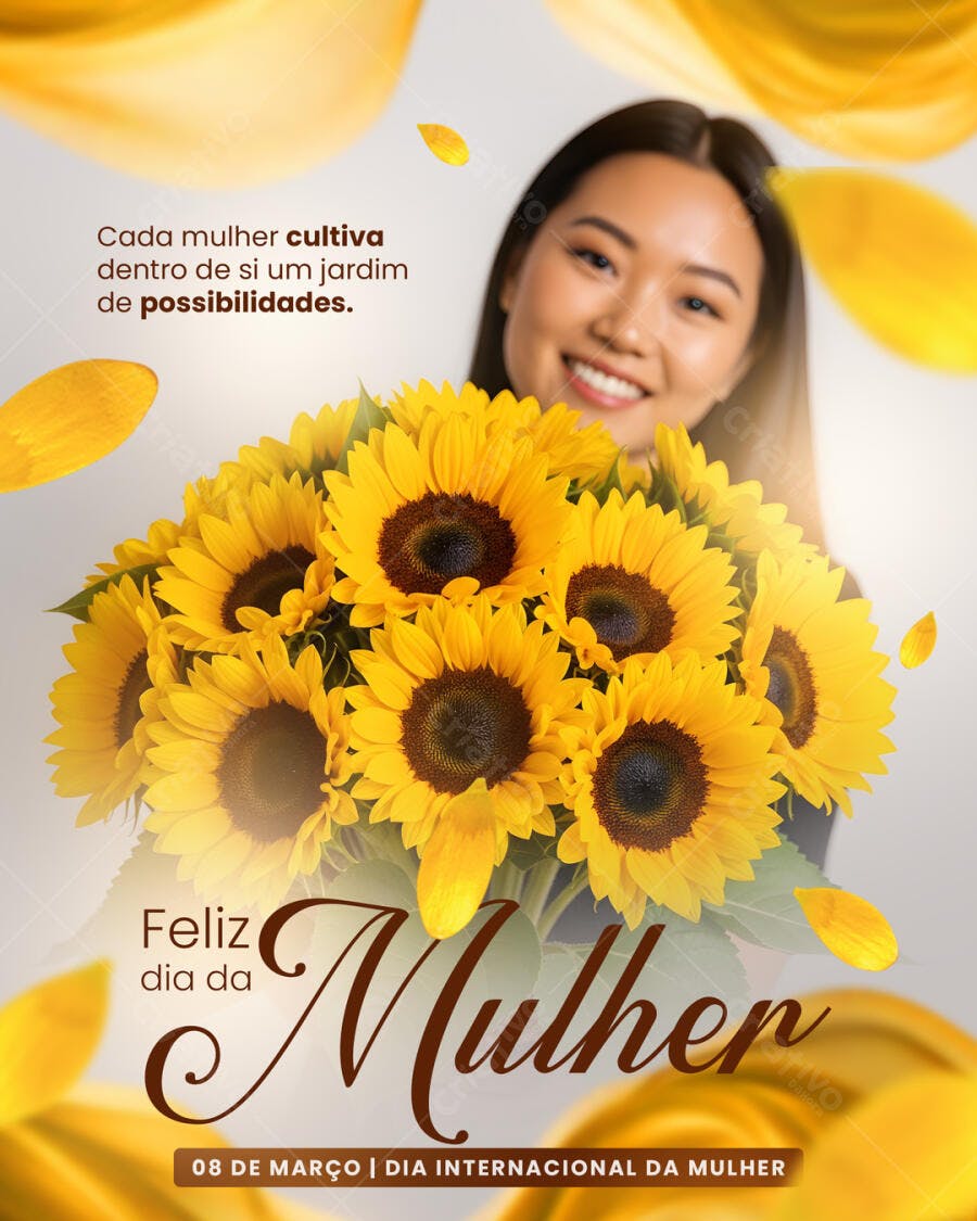 Post Instagram Dia Internacional da Mulher 8 de Março PSD Editável