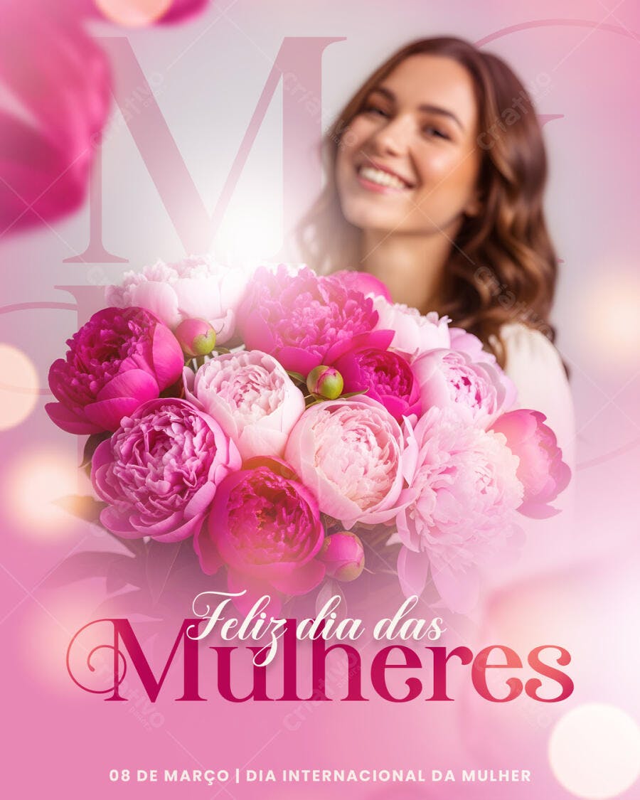 Post Dia Internacional da Mulher 8 de Março PSD Editável