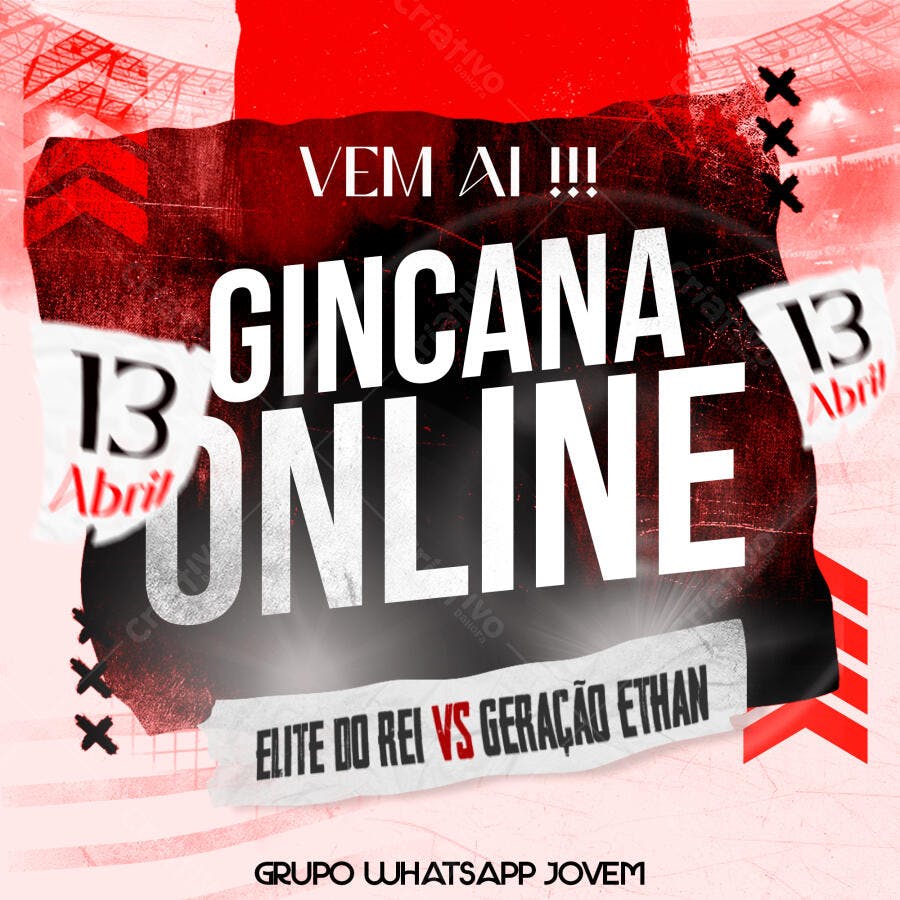 Post Instagram Gincana Online 13 Abril PSD Editável