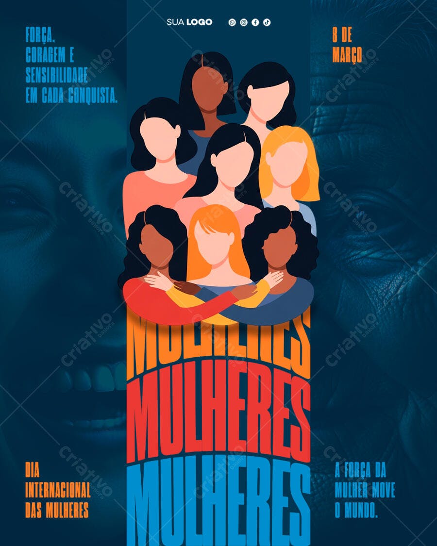 Post Instagram Dia Internacional da Mulher 8 de Março PSD Editável