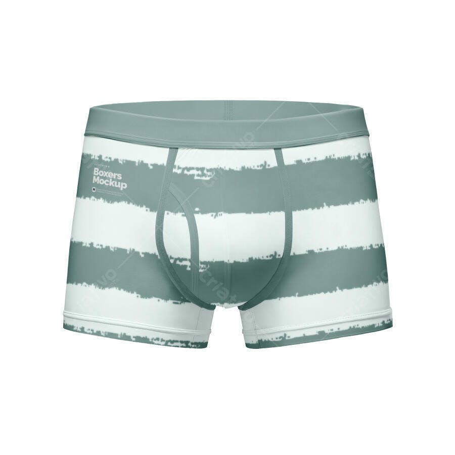 Mockup Boxer Masculina Frontal Fundo Branco Editável