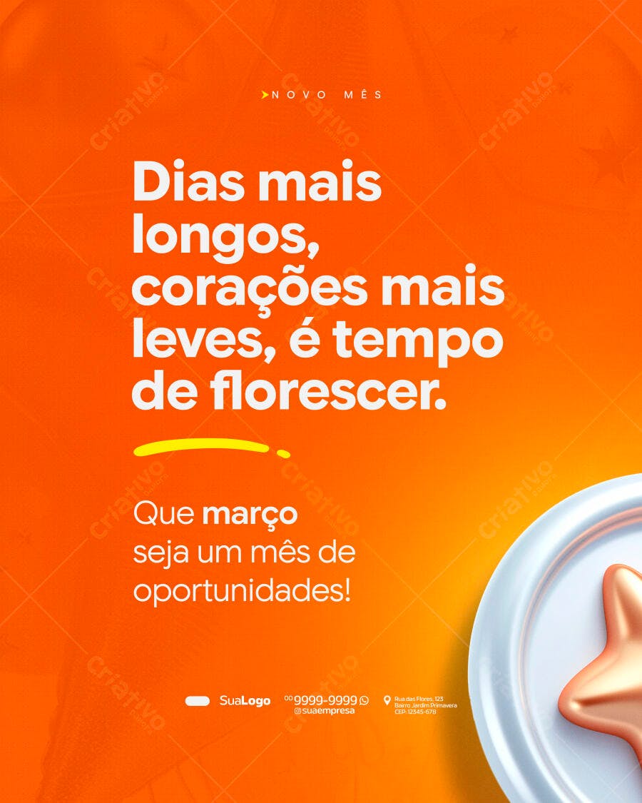 Post Instagram Março Novo Mês Oportunidades PSD Editável
