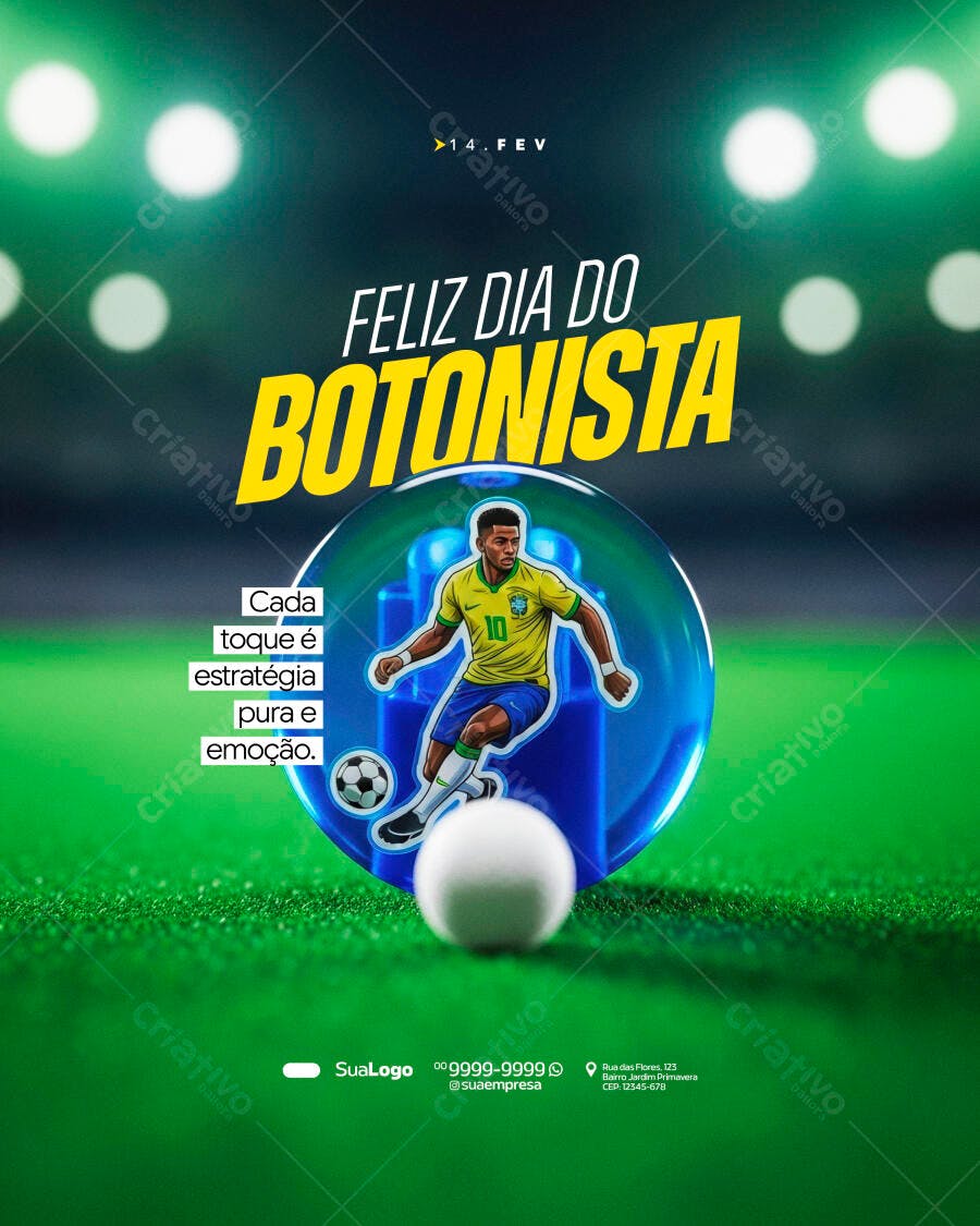 Post Instagram Dia do Botonista Futebol PSD Editável