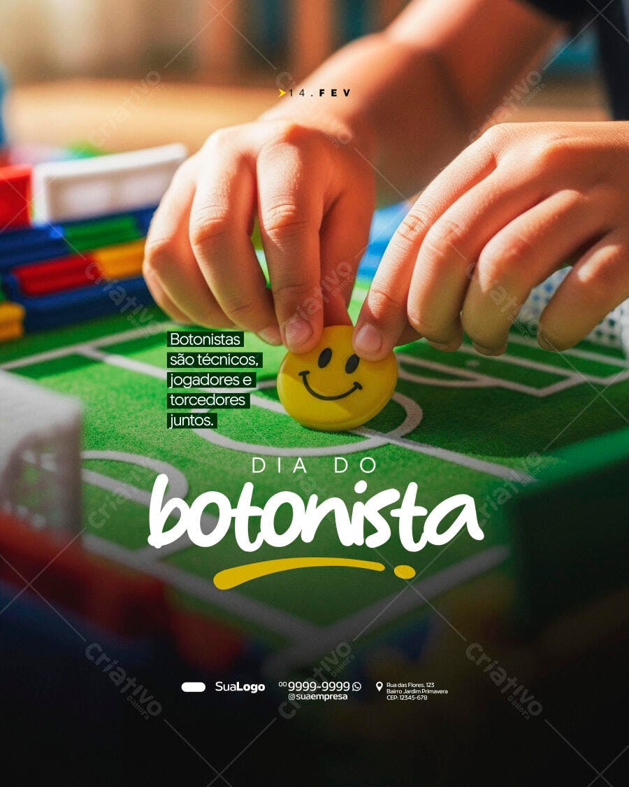 Post Instagram Dia do Botonista 14 de Fevereiro PSD Editável