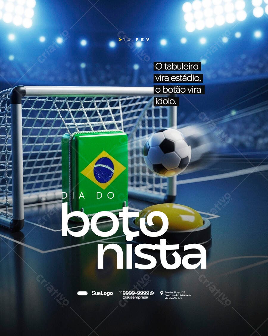 Post Instagram Dia do Botonista Futebol PSD Editável