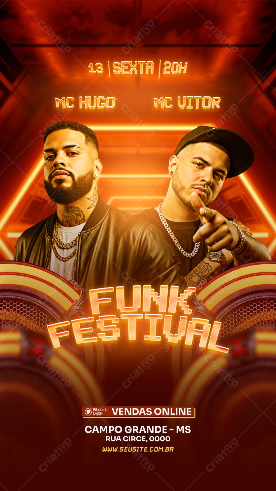 Story Instagram Funk Festival MCs PSD Editável