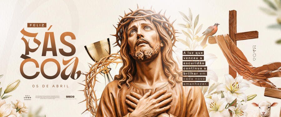 Post Instagram Páscoa 21 de Abril Jesus PSD Editável