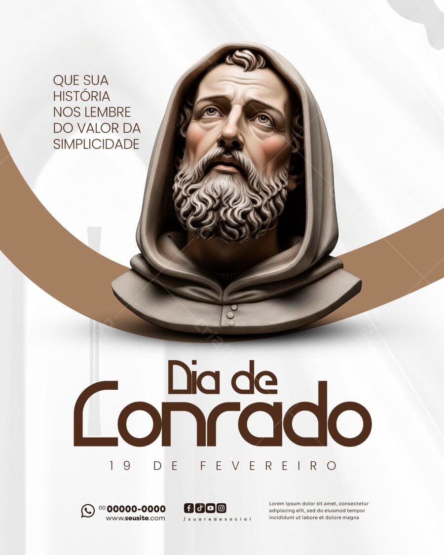 Post Dia de Conrado 19 de Fevereiro PSD Editável