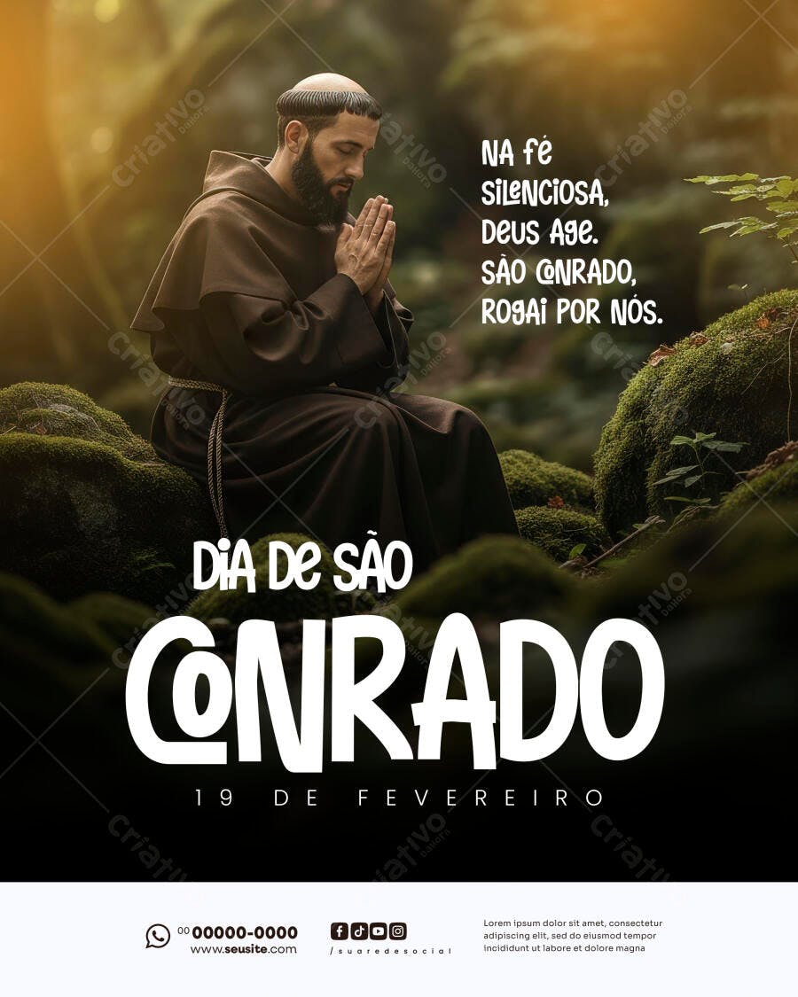 Post Dia de São Conrado 19 de Fevereiro PSD Editável