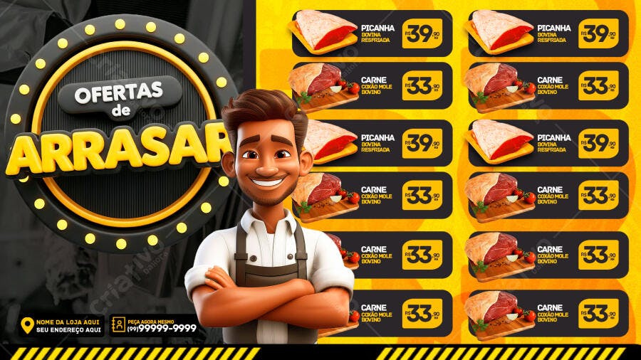 Cardápio Digital Lanchonete Ofertas de Arrasar PSD Editável
