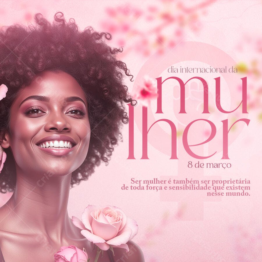 Post Instagram Dia da Mulher 8 de Março PSD Editável