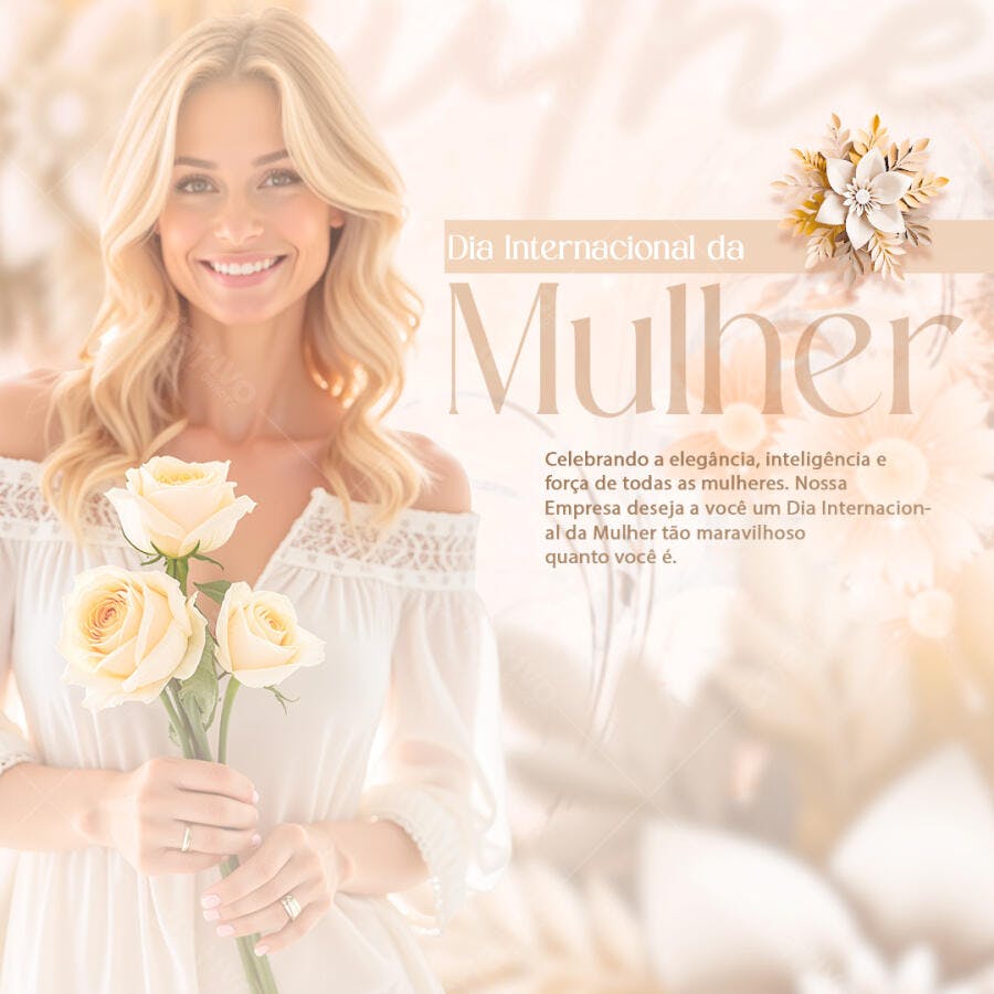 Post Dia Internacional da Mulher 8 de Março PSD Editável