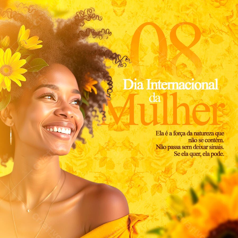 Post Instagram Dia Internacional da Mulher 8 de Março PSD Editável