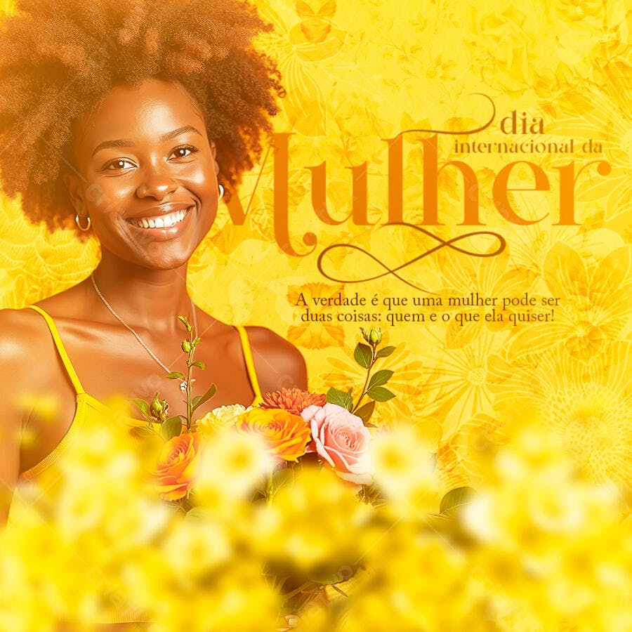 Post Dia Internacional da Mulher 8 de Março PSD Editável