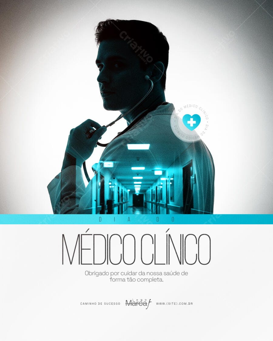 Flyer Médico Clínico Saúde PSD Editável