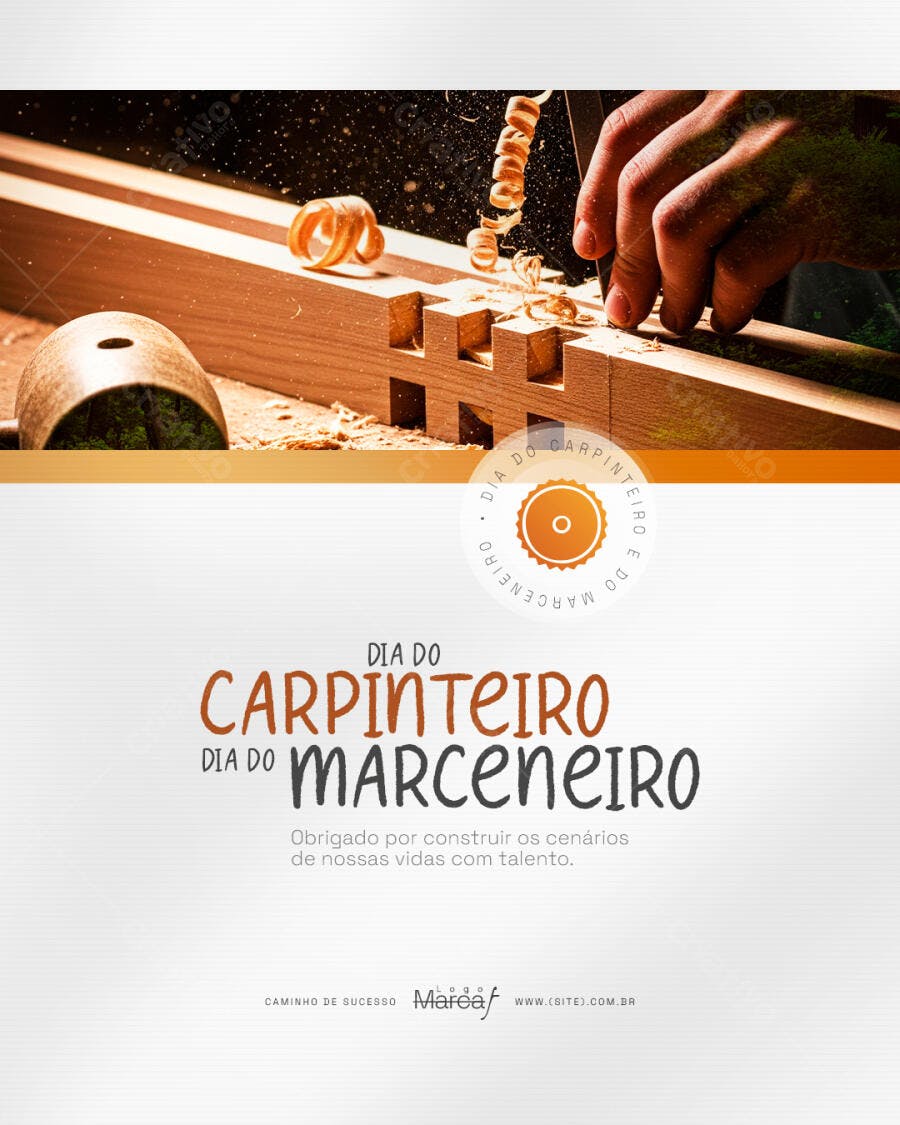 Post Dia do Carpinteiro e Marceneiro PSD Editável