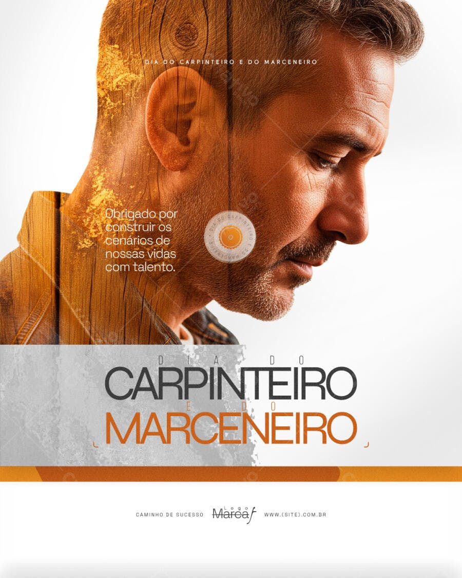 Flyer Dia do Carpinteiro e Marceneiro PSD Editável