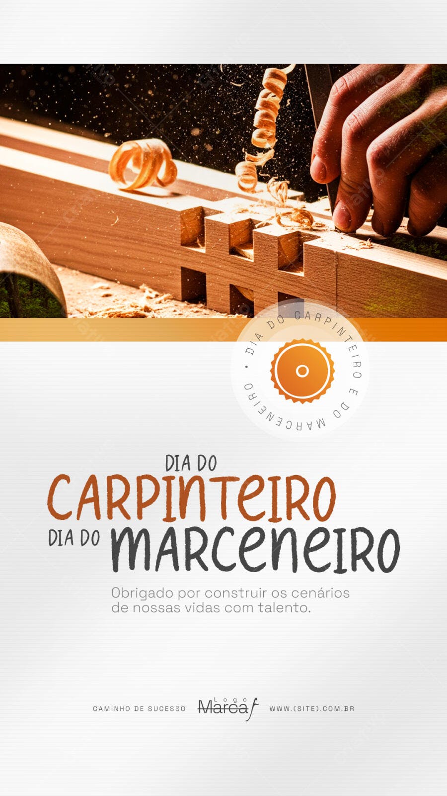 Post Dia do Carpinteiro Marceneiro PSD Editável