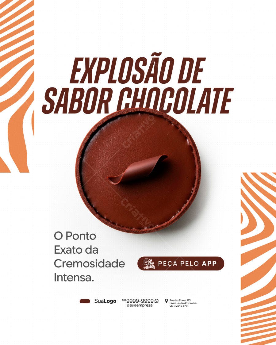 Post Instagram Chocolate Doce Confeitaria PSD Editável