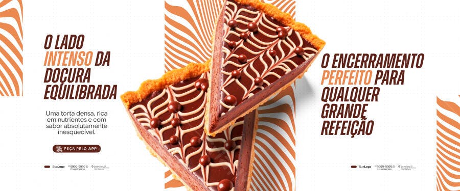 Post Instagram Torta Chocolate Confeitaria PSD Editável