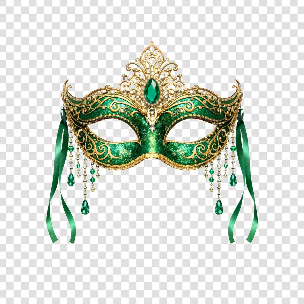 Elemento 3D Máscara Veneza Carnaval Fevereiro PNG Fundo Transparente