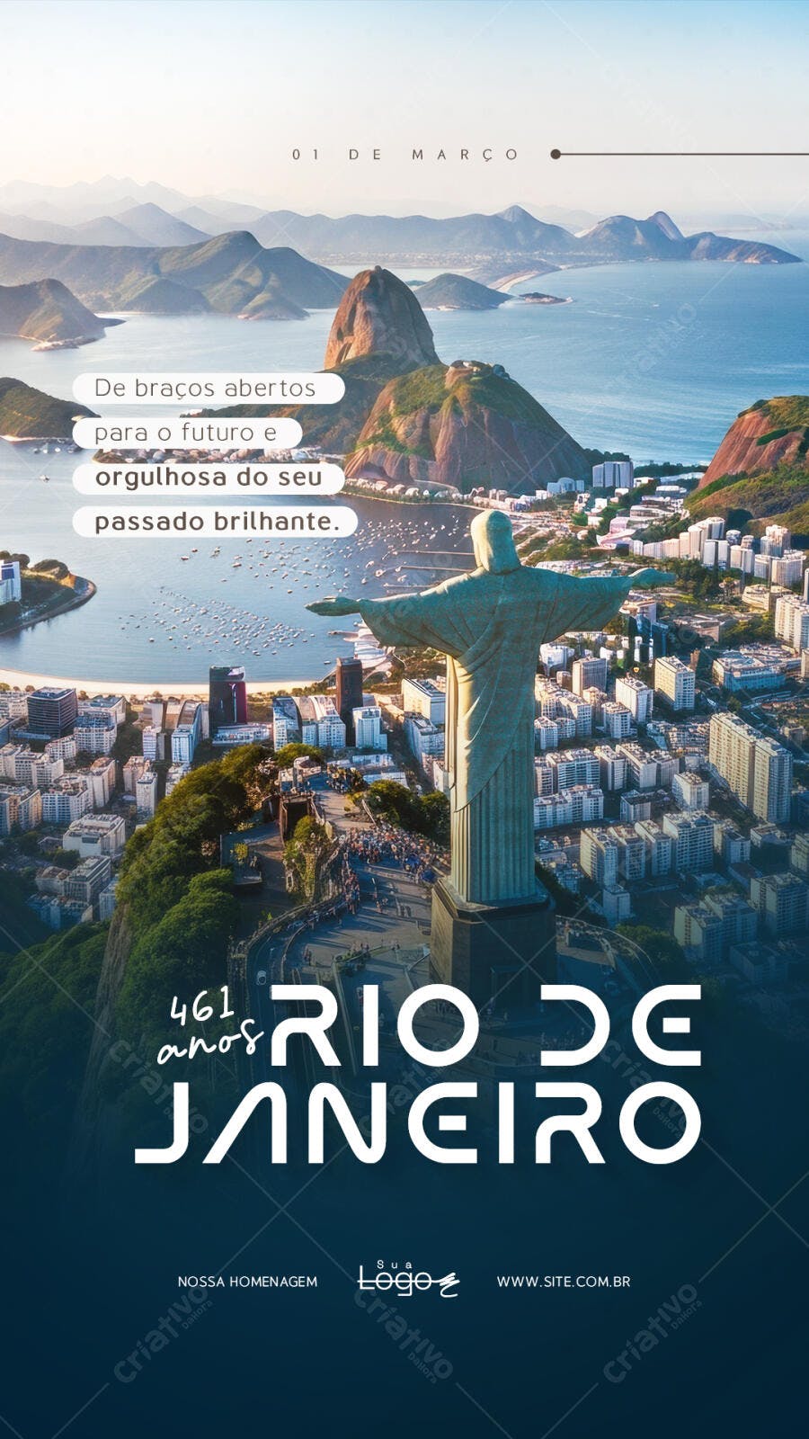 Story Instagram Aniversário Rio de Janeiro 1 de Março PSD Editável