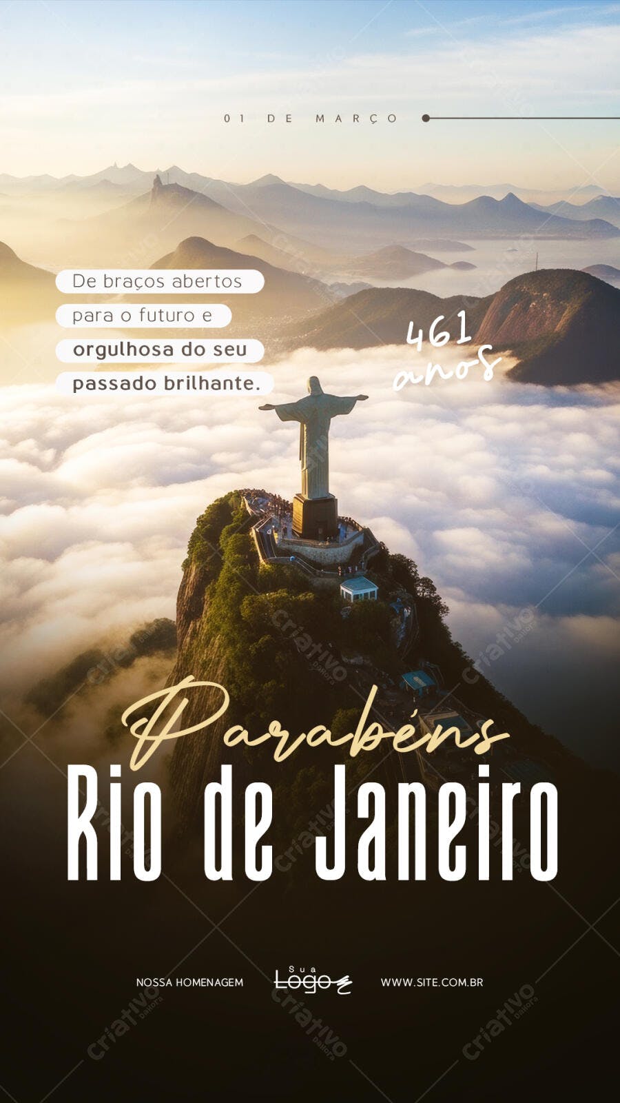 Post Instagram Aniversário Rio de Janeiro PSD Editável