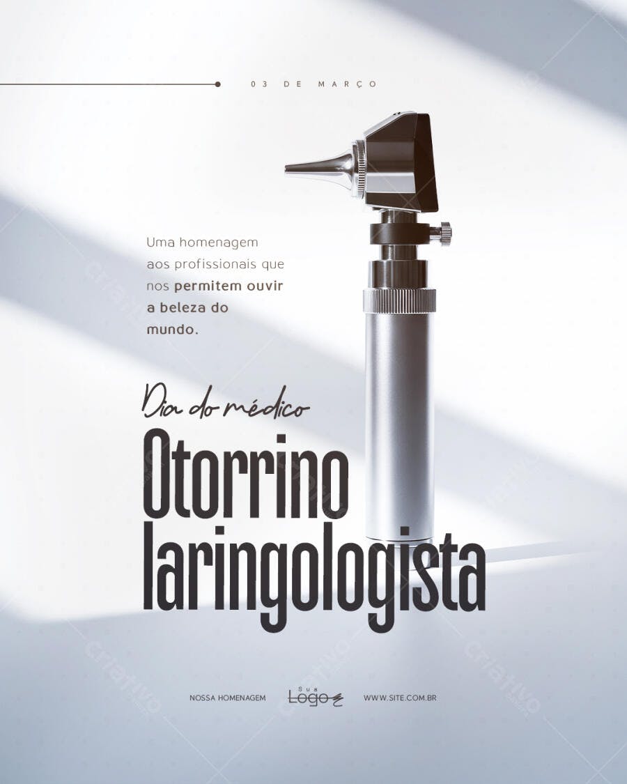 Post Dia do Otorrinolaringologista 03 de Março PSD Editável