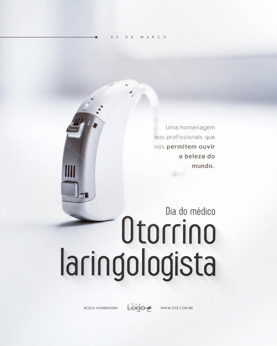 Post Dia do Otorrinolaringologista Saúde PSD Editável