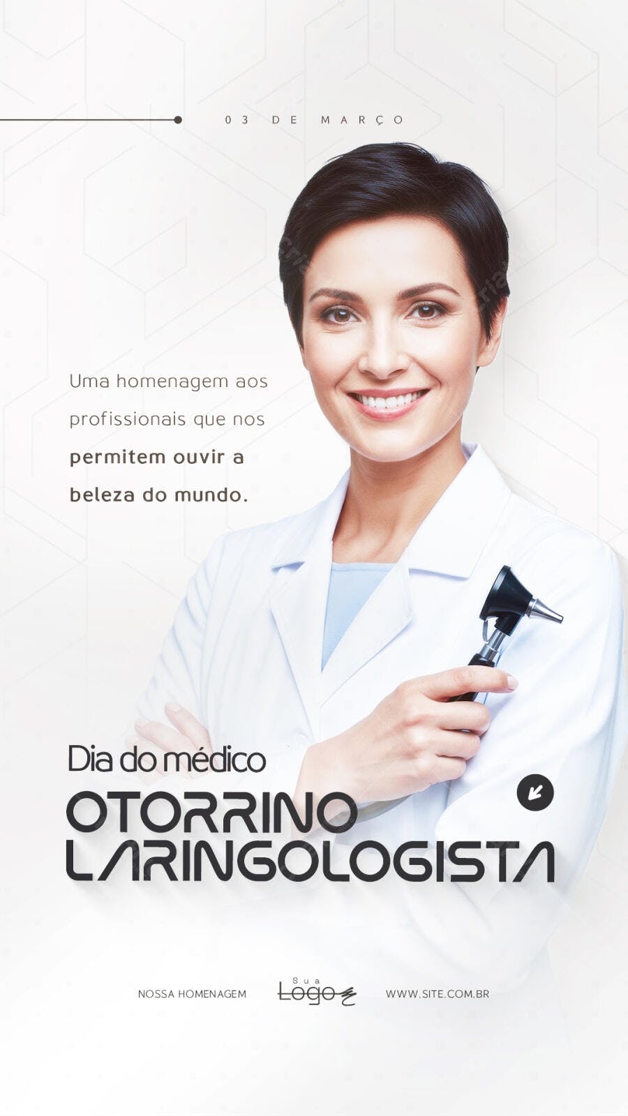 Story Dia do Médico Otorrinolaringologista Março PSD Editável