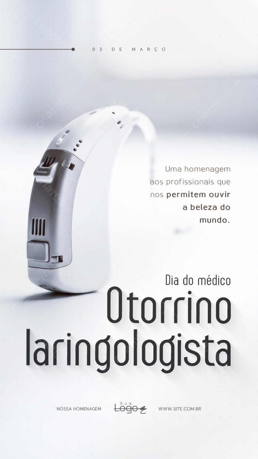 Story Dia do Otorrinolaringologista Saúde PSD Editável