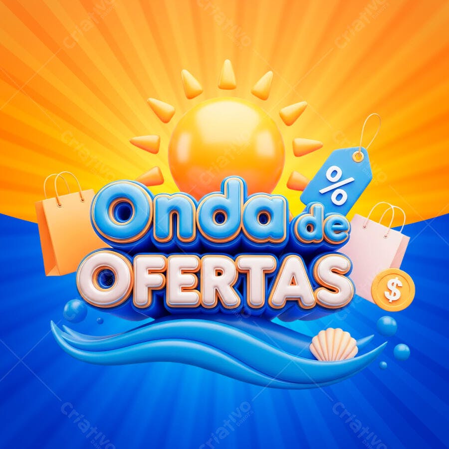 Onda de Ofertas 3D Verão Sol Praia Promoção