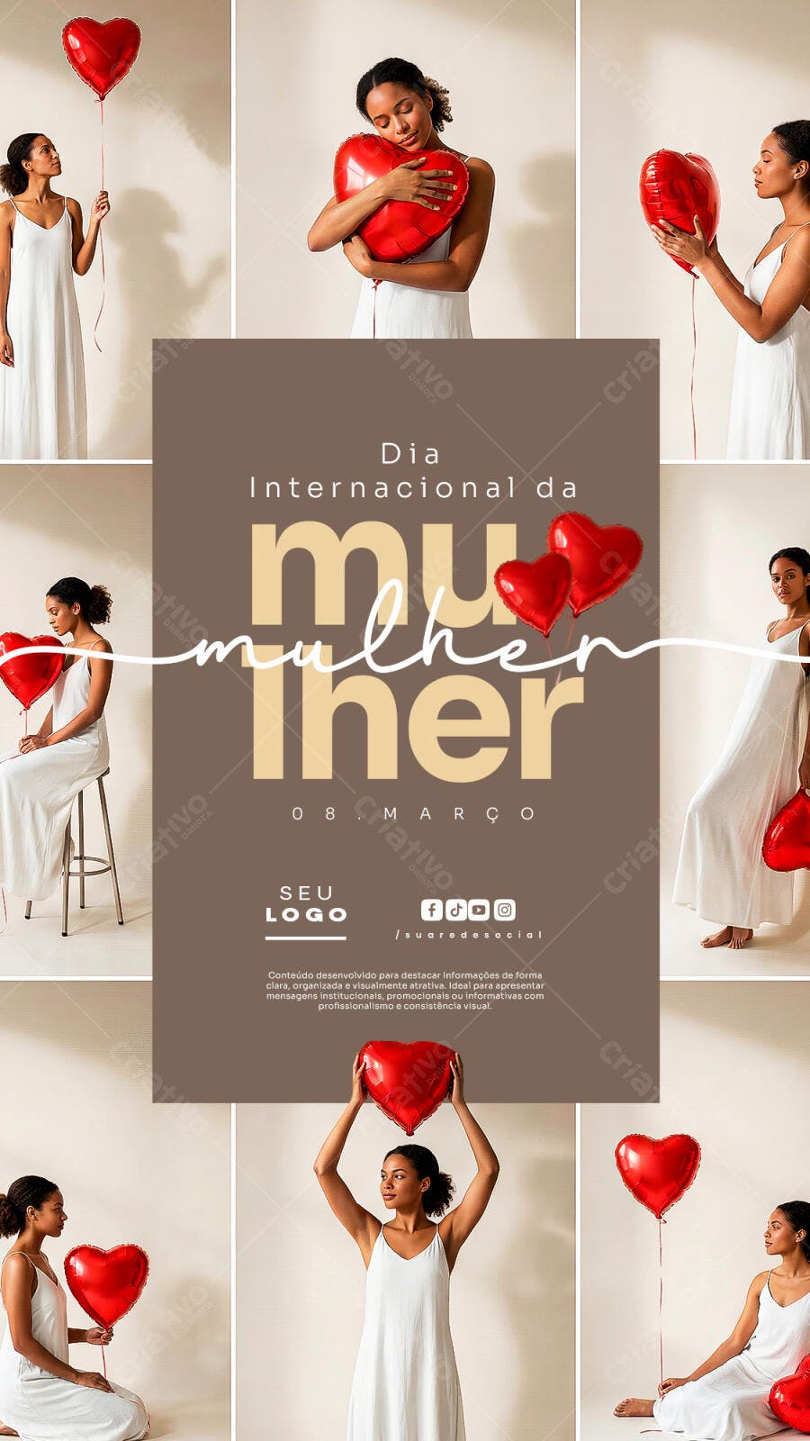 Post Instagram Dia da Mulher 8 de Março PSD Editável