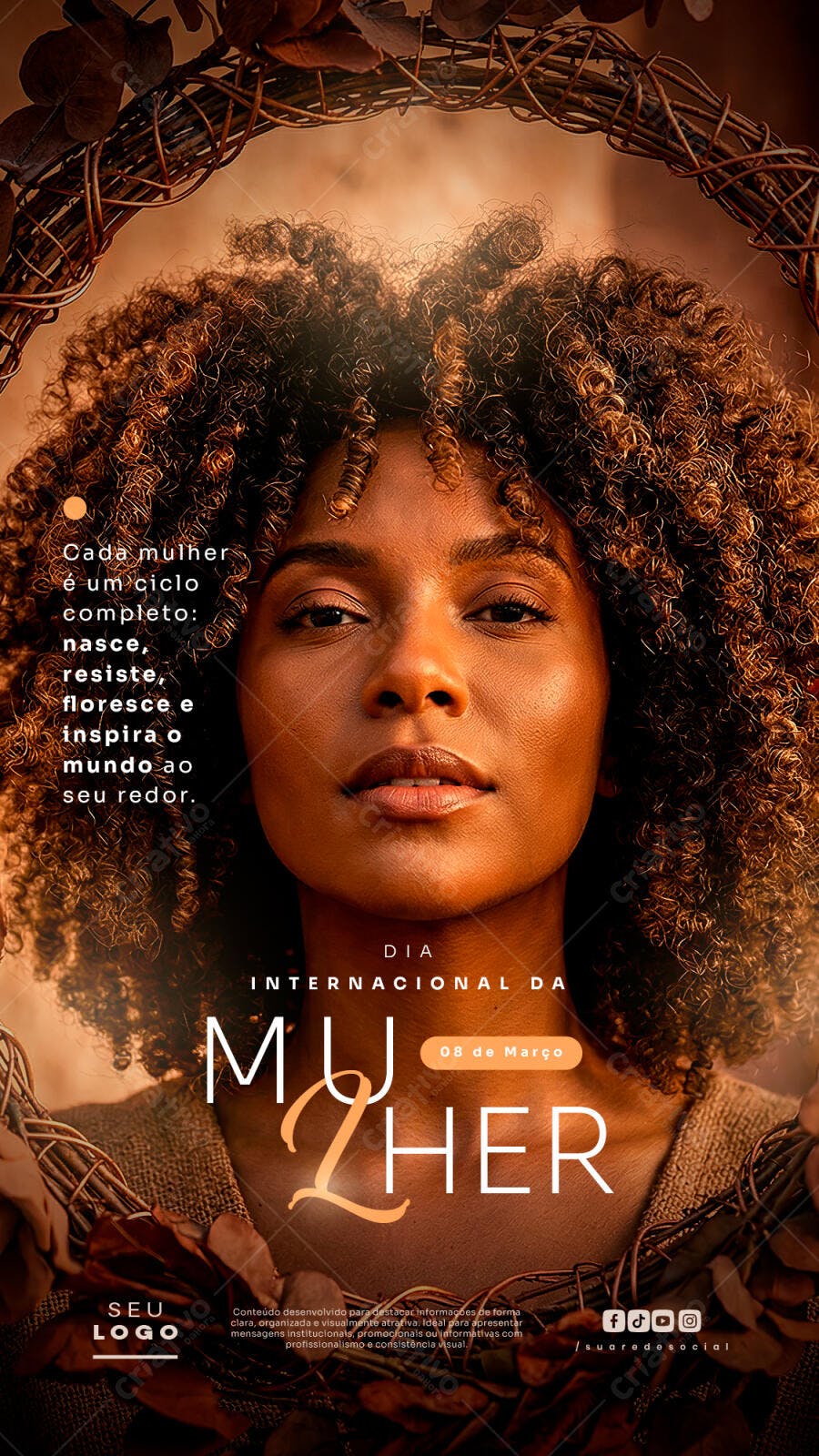Story Dia Internacional da Mulher 8 de Março PSD Editável