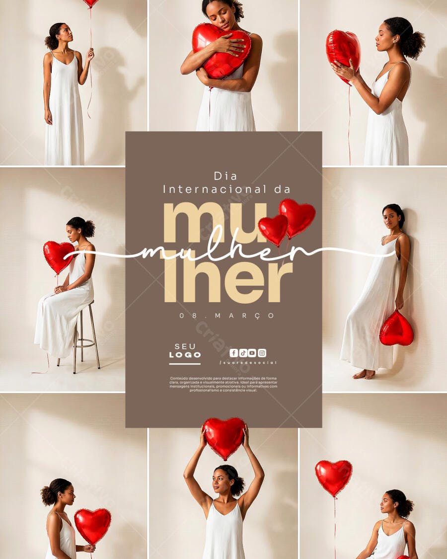 Post Instagram Dia Internacional da Mulher 8 de Março PSD Editável