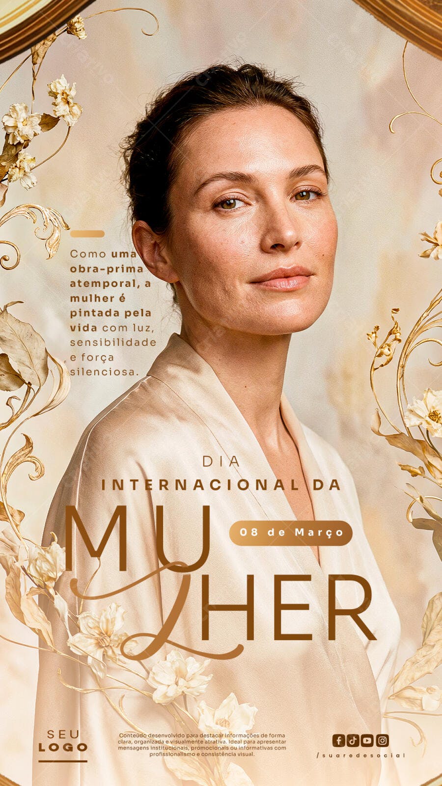 Post Instagram Dia Internacional da Mulher 8 de Março PSD Editável