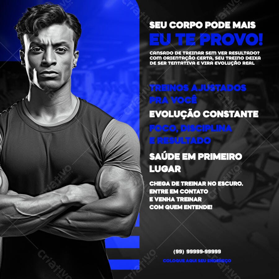 Post Instagram Academia Fitness Promoção PSD Editável