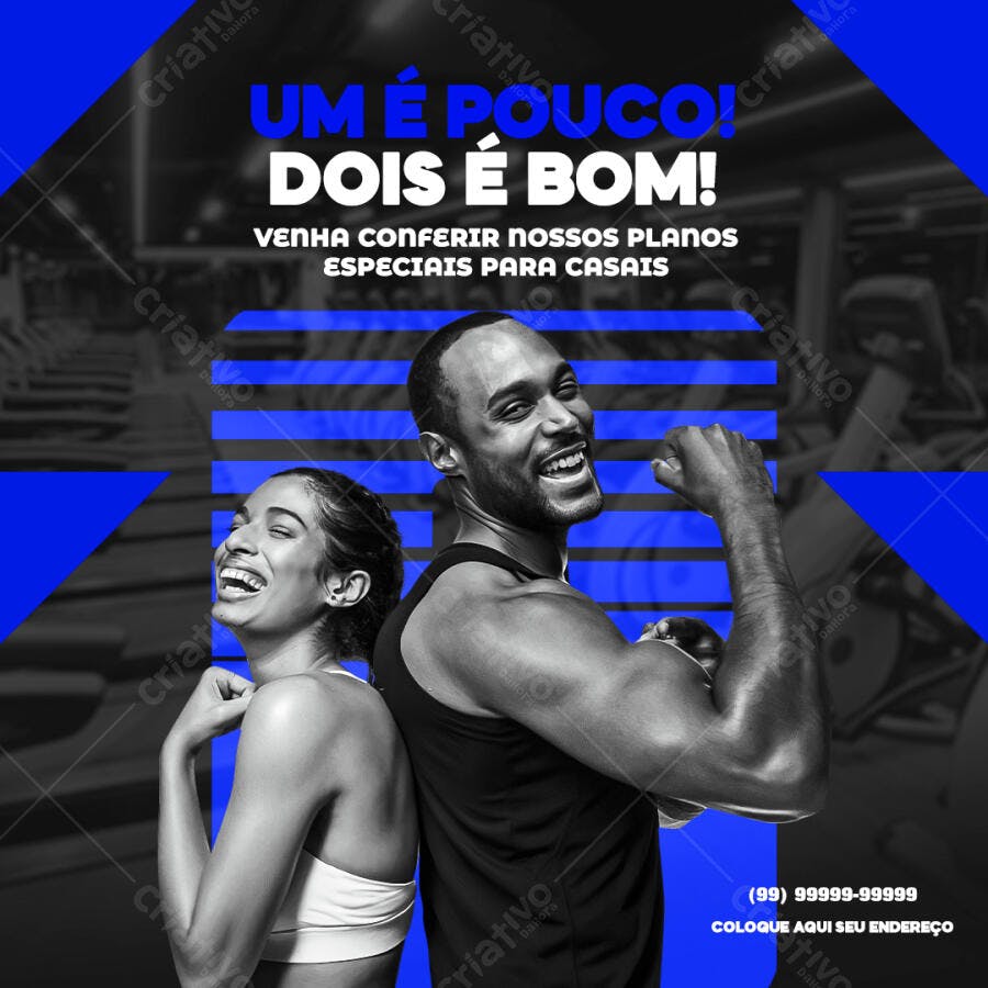 Post Instagram Academia Casais Promoção PSD Editável