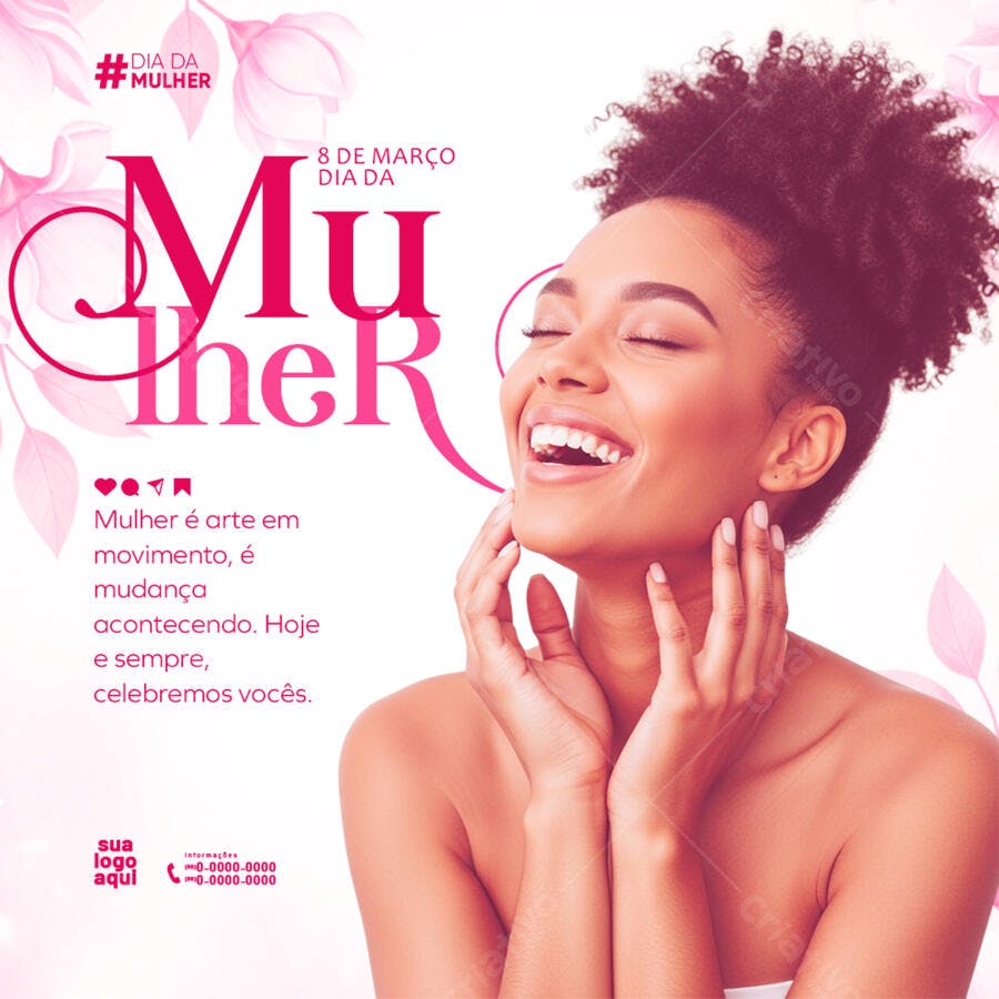 Post Instagram Dia da Mulher 8 de Março PSD Editável